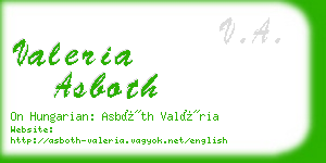 valeria asboth business card